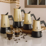 Cafetera Italiana Cecotec Piccolina 900 Beige Silicona Acero Inoxidable 10 Tazas 450 ml