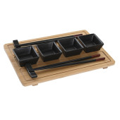 Set de Sushi DKD Home Decor Natural Negro Bambú Gres Oriental