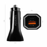 Cargador de Coche Aisens ASCH-CAR2PQC-BK Negro