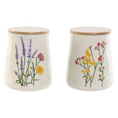 Bote Home ESPRIT Multicolor Flores Shabby Chic (2 Unidades)