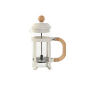 Cafetera de Émbolo Home ESPRIT Blanco Natural Acero Inoxidable Polipropileno 350 ml 13 x 8 x 19 cm