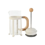 Cafetera de Émbolo Home ESPRIT Blanco Natural Acero Inoxidable Polipropileno 350 ml 13 x 8 x 19 cm