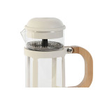 Cafetera de Émbolo Home ESPRIT Blanco Natural Acero Inoxidable Polipropileno 350 ml 13 x 8 x 19 cm