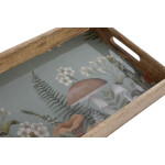 Juego de Bandejas Home ESPRIT Azul Natural Madera de mango 43,5 x 27 x 5,5 cm (2 Unidades)