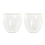 Set de Vasos DKD Home Decor Transparente Cristal Vidrio de Borosilicato 100 ml 2 Piezas