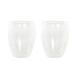 Set de Vasos DKD Home Decor Transparente Cristal Vidrio de Borosilicato 380 ml 2 Piezas