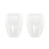 Set de Vasos DKD Home Decor Transparente Cristal Vidrio de Borosilicato 380 ml 2 Piezas