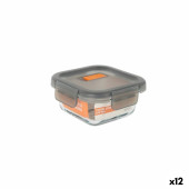 Fiambrera Hermética MasterChef Gris Transparente Cuadrado 310 ml (12 Unidades)