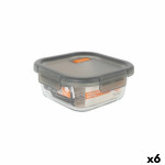 Fiambrera Hermética MasterChef Gris Transparente Cuadrado 800 ml (6 Unidades)