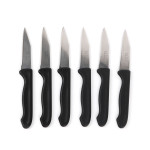 Set de Cuchillos Peladores Cuyfor Negro Plateado Acero Inoxidable 7,5 cm 6 Piezas (24 Unidades)