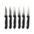 Set de Cuchillos Peladores Cuyfor Negro Plateado Acero Inoxidable 7,5 cm 6 Piezas (24 Unidades)