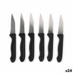 Set de Cuchillos Peladores Cuyfor Negro Plateado Acero Inoxidable 7,5 cm 6 Piezas (24 Unidades)