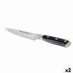 Cuchillo de Cocina Quttin DAMASKUS Negro Plateado 15 cm (2 Unidades)