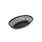 Cesta para el Pan Negro Plástico Ovalado 24 x 15 x 4,5 cm (36 Unidades)