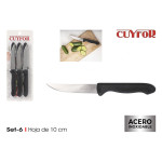 Set de Cuchillos Cuyfor Filo Negro Plateado 6 Piezas (24 Unidades)