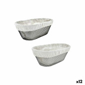 Cesta para el Pan Metal Ovalado 28 x 15 x 10 cm (12 Unidades)