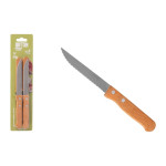Set de Cuchillos para Carne Inde Natura Marrón Plateado 10,5 cm Multiusos 4 Piezas (12 Unidades)