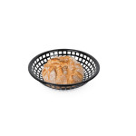 Cesta para el Pan Negro Plástico Redonda 19,6 x 19,6 x 4,6 cm (24 Unidades)