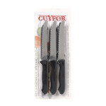 Set de Cuchillos para Carne Cuyfor Negro Plateado 12 cm 6 Piezas (24 Unidades)
