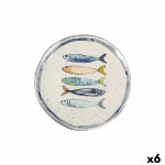 Plato Llano La Mediterránea Peixe Ø 26 cm (6 Unidades)