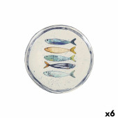 Plato Llano La Mediterránea Peixe Ø 26 cm (6 Unidades)