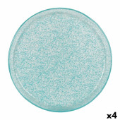 Plato Llano Samaritaine Turquesa Ø 27 cm (6 Unidades)