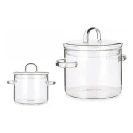 Olla con Tapa Vivalto TP-HM05-1400/BHA1 Transparente Vidrio de Borosilicato 14,5 x 15,8 x 20 cm