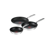 Sartén Tefal G732S334 Negro Acero Acero Inoxidable Ø 24 cm Ø 20 cm (3 Unidades)