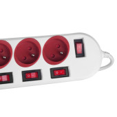 Regleta Enchufes 5 Tomas con Interruptor MacLean MCE204 R/W (1,5 m)