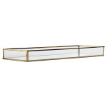Juego de Bandejas Home ESPRIT Blanco Dorado Moderno 42 x 15 x 4 cm (2 Unidades)