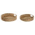 Juego de Bandejas Home ESPRIT Natural Tropical 40 x 40 x 9 cm (2 Unidades)