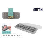 Molde para Cubitos de Hielo Quttin Silicona 24 x 10 x 2,5 cm (24 Unidades)