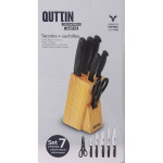 Juego de Cuchillos de Cocina y Soporte Quttin Nero Negro 7 Piezas (2 Unidades)