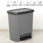 Cubo de basura Curver Gris oscuro Plástico 25 L (5 Unidades)