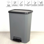 Cubo de basura Curver Gris oscuro Plástico 50 L (5 Unidades)