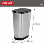 Cubo de basura Curver Gris Plástico 45 L (3 Unidades)