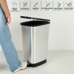 Cubo de basura Curver Gris Plástico 45 L (3 Unidades)