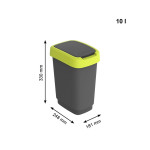 Cubo de basura Rotho Twist Lime Plástico 10 L