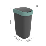 Cubo de basura Rotho Twist Green Verde Plástico 50 L
