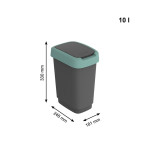 Cubo de basura Rotho Twist Green Verde Plástico 10 L