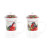 Taza para Infusión DKD Home Decor Pájaro Cristal Porcelana Rojo (300 ml) (2 Unidades)