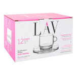 Juego de 6 Tazas con Plato LAV Cozy 90 ml (6 Unidades)
