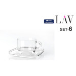 Juego de 6 Tazas con Plato LAV Cozy 90 ml (6 Unidades)