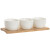 Set de Aperitivo Home ESPRIT Blanco Natural Urbano 28 x 9,6 x 6,2 cm 3 Piezas
