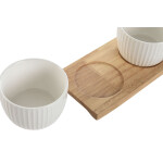 Set de Aperitivo Home ESPRIT Blanco Natural Urbano 28 x 9,6 x 6,2 cm 3 Piezas