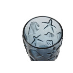 Set de Vasos Home ESPRIT Azul Cristal Mediterráneo Con relieve 290 ml (6 Unidades)