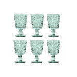 Set de Copas Home ESPRIT Turquesa Cristal 345 ml (6 Unidades)