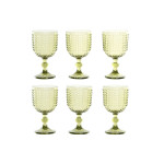 Set de Copas Home ESPRIT Verde Cristal 380 ml (6 Unidades)