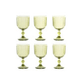Set de Copas Home ESPRIT Verde Cristal 380 ml (6 Unidades)