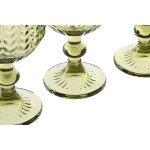 Set de Copas Home ESPRIT Verde Cristal 380 ml (6 Unidades)